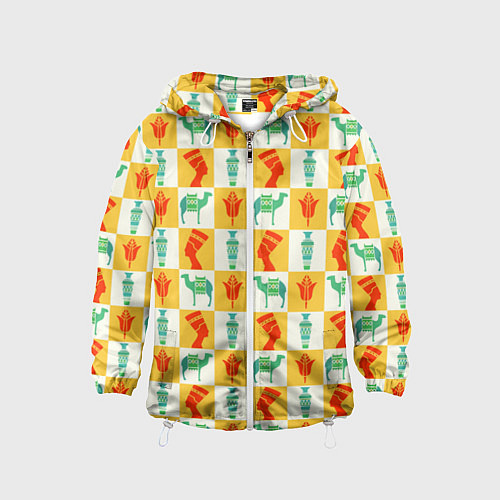 Детская ветровка Мотивы Египта / 3D-Белый – фото 1