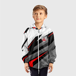 Ветровка с капюшоном детская Федерация бокса - спортивный, цвет: 3D-белый — фото 2