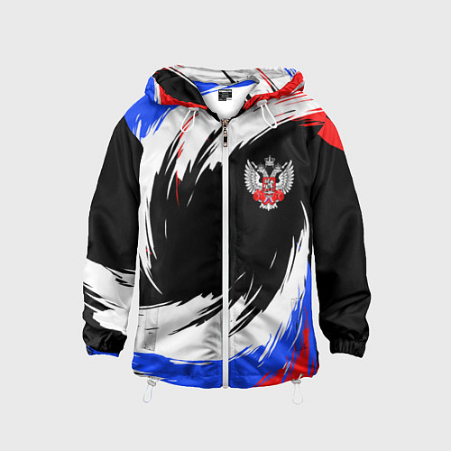 Детская ветровка Федерация бокса РФ - краска / 3D-Белый – фото 1