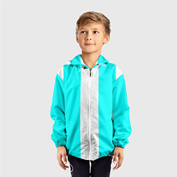 Ветровка с капюшоном детская Color blue and white, цвет: 3D-белый — фото 2