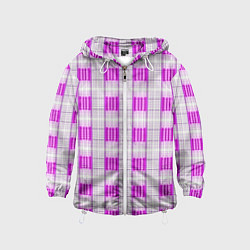 Ветровка с капюшоном детская Color pink and white, цвет: 3D-белый