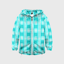 Ветровка с капюшоном детская Color neon light blue, цвет: 3D-белый