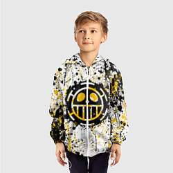 Ветровка с капюшоном детская Пираты сердца - Ван Пис, цвет: 3D-белый — фото 2