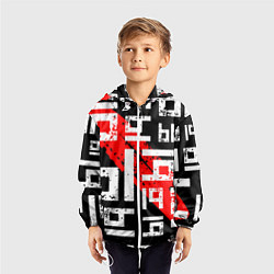Ветровка с капюшоном детская Ы, паттерн, цвет: 3D-белый — фото 2