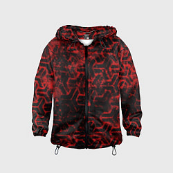 Ветровка с капюшоном детская Геометрический узор, цвет: 3D-черный