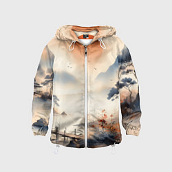 Детская ветровка Таинственный Японский пейзаж - акварель