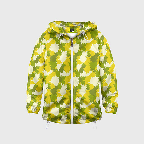 Детская ветровка Яркий камуфляж желтые и зеленые пятна / 3D-Белый – фото 1