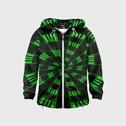 Ветровка с капюшоном детская Spiral green, цвет: 3D-белый