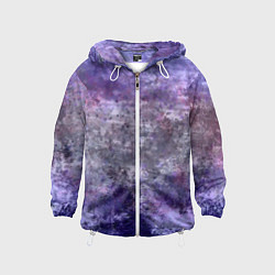 Ветровка с капюшоном детская Абстракция - blue-violet night sky, цвет: 3D-белый