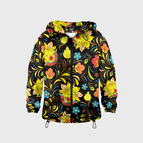 Детская ветровка Хохлома узор / 3D-Черный – фото 1
