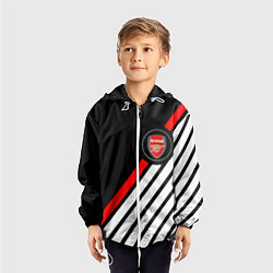 Ветровка с капюшоном детская Арсенал геометрия полосы, цвет: 3D-белый — фото 2
