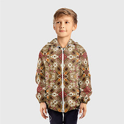 Ветровка с капюшоном детская Традиционные славянские узоры, цвет: 3D-белый — фото 2