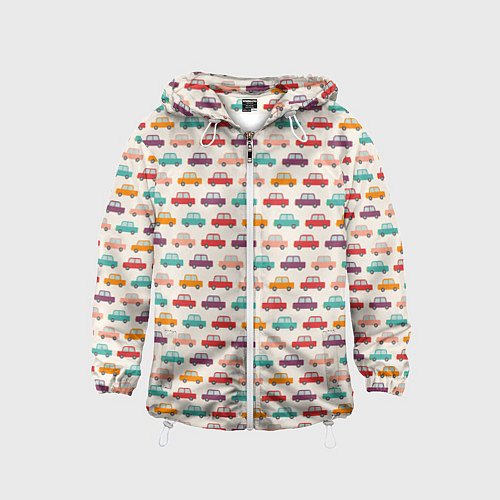 Детская ветровка Цветные машинки паттерн / 3D-Белый – фото 1