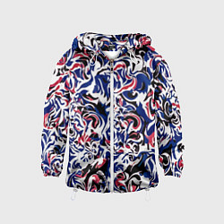 Детская ветровка Абстрактный паттерн бело-сине-красный