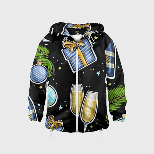 Детская ветровка Новогодний вайб / 3D-Белый – фото 1