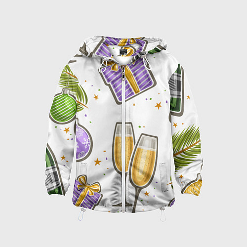 Детская ветровка Новогодний вайб / 3D-Белый – фото 1
