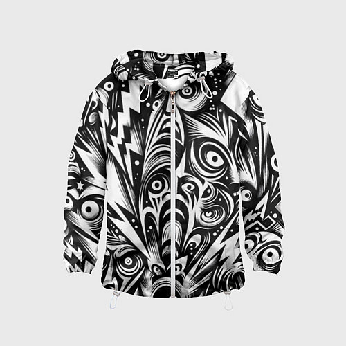 Детская ветровка Lightnings and faces - ai art fantasy / 3D-Белый – фото 1