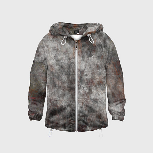 Детская ветровка Абстракция - gray stone / 3D-Белый – фото 1