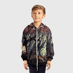 Ветровка с капюшоном детская Призрачный лес, цвет: 3D-белый — фото 2