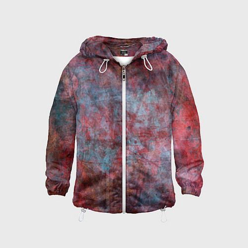 Детская ветровка Абстракция - red rust on blue / 3D-Белый – фото 1
