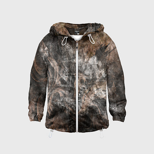 Детская ветровка Абстракция - brown darkness / 3D-Белый – фото 1