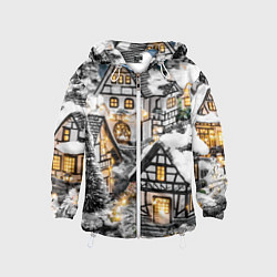 Детская ветровка Объемные новогодние дома