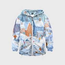 Детская ветровка Предновогодний день во дворе