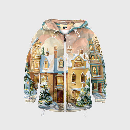 Детская ветровка Новогодний город / 3D-Белый – фото 1