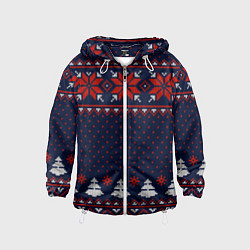 Детская ветровка Новогодний вязаный узор