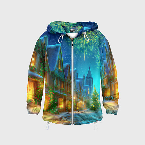 Детская ветровка Праздничный новогодний салют / 3D-Белый – фото 1