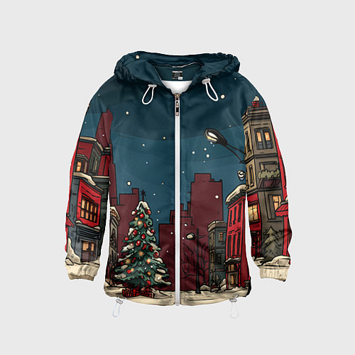 Детская ветровка Новогодняя ночь / 3D-Белый – фото 1