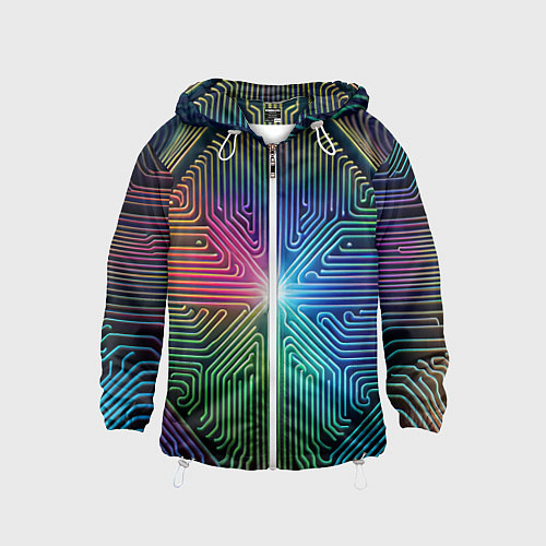Детская ветровка Линейная графика / 3D-Белый – фото 1