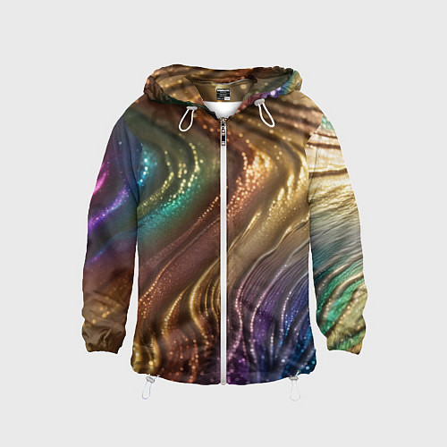 Детская ветровка Сморщенные складочки жидкости / 3D-Белый – фото 1