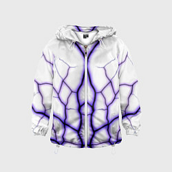 Ветровка с капюшоном детская Color white purple, цвет: 3D-белый