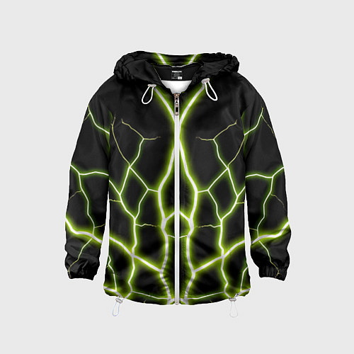 Детская ветровка Color green black / 3D-Белый – фото 1