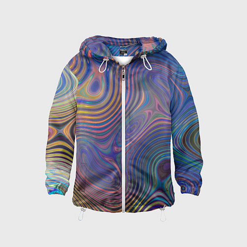 Детская ветровка Абстрактная рябь / 3D-Белый – фото 1