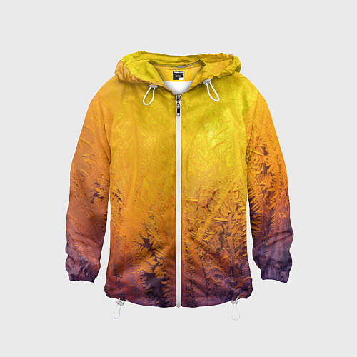 Детская ветровка Узоры золотистого инея / 3D-Белый – фото 1
