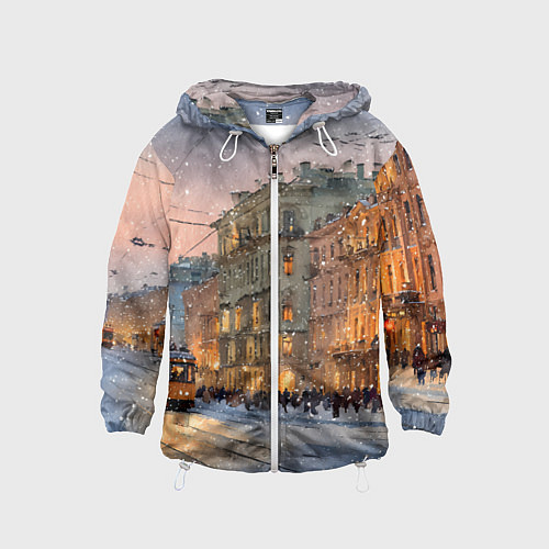 Детская ветровка Зимний Санкт-Петербург / 3D-Белый – фото 1