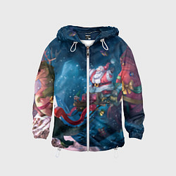 Детская ветровка Санта с динозавром