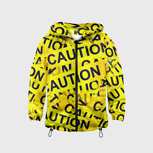 Детская ветровка Caution / 3D-Черный – фото 1
