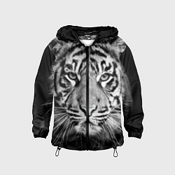 Ветровка с капюшоном детская Красавец тигр, цвет: 3D-черный