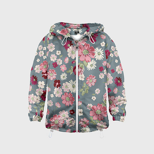 Детская ветровка Цветочки / 3D-Белый – фото 1