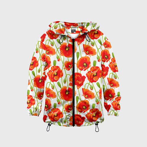 Детская ветровка Маки / 3D-Черный – фото 1