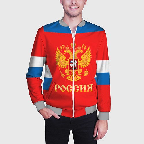 Мужской бомбер Сборная РФ: домашняя форма / 3D-Меланж – фото 3
