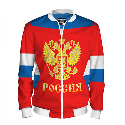 Мужской бомбер Сборная РФ: #27 PANARIN / 3D-Белый – фото 1