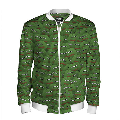 Мужской бомбер Грустные лягушки / 3D-Белый – фото 1