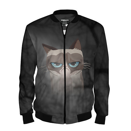 Мужской бомбер Grumpy Cat / 3D-Черный – фото 1