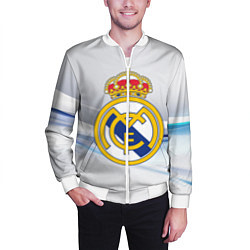 Бомбер мужской Реал Мадрид, цвет: 3D-белый — фото 2
