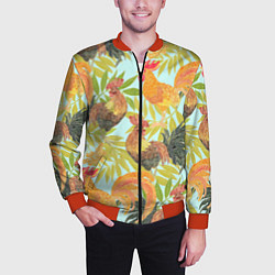 Бомбер мужской Год петуха 2017, цвет: 3D-красный — фото 2