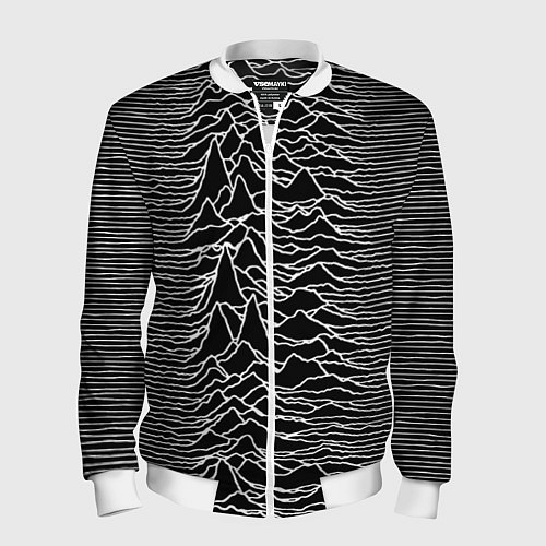 Мужской бомбер Joy Division: Unknown Pleasures / 3D-Белый – фото 1
